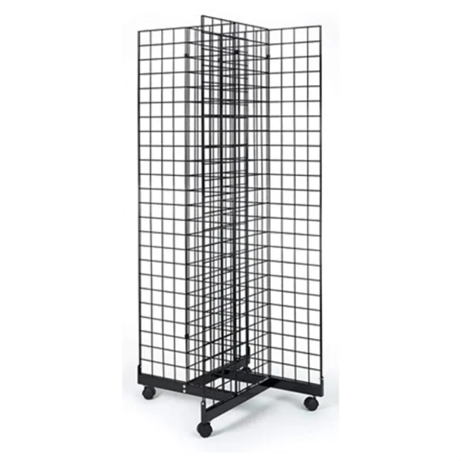 Metal Wire Grid Panel 4sided Rolling Display Rack Buy Grid Panel