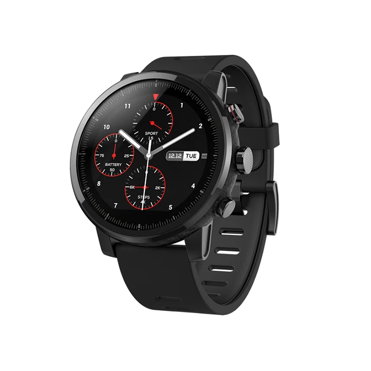 

International version Original Xiaomi Huami Amazfit Watch 2 Stratos Sport Smartwatch 2 2.5D 1.34'' Screen GPS Waterproof, Black