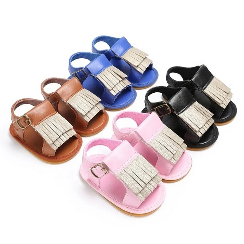 

Baby Tassel Shoes Summer Shoes Infant PU Leather Cute Fashion Simple Anti-slipping Soft Sole Beach Sandals Princess Sandals