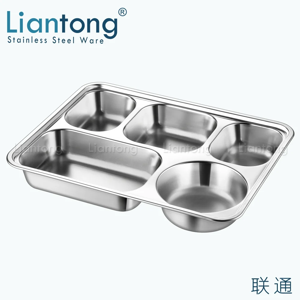 Wholesale Military Army Government Stainless Steel 5 Compartment Fast