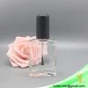 wholesale Rectangle shaped 30ml Large Bottle Empty Nail Polish Glass Bottle with black round cap and brush