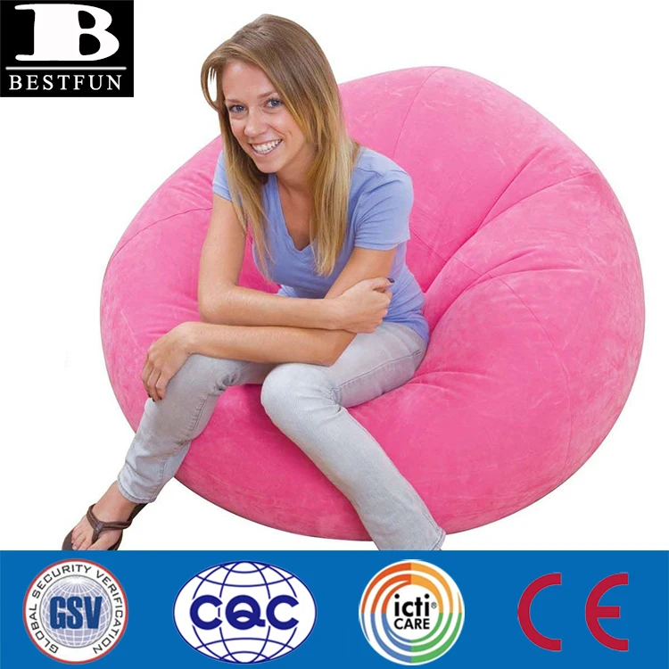 Durable Inflatable Bean Bag Lazy Sofa Flocking Air Durable Inflatable Bean Bag Lazy Sofa Flocking Air Seat Folding Indoor Chair Furniture
