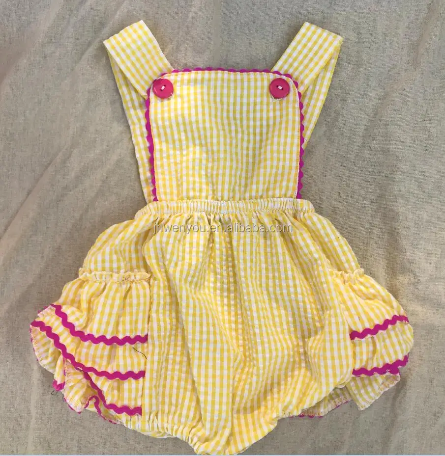 Summer Baby Clothes Wholesale Stripe Seersucker Infant Baby Romper