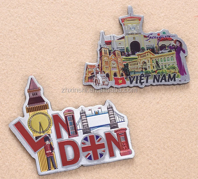 

City Country Shaped Fridge Custom Shape Production London Souvenir Foil Magnet, Cmyk/pantone color