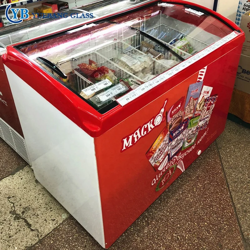 
Curved Tempered Glass for Chest Freezer for Supermarket Use 