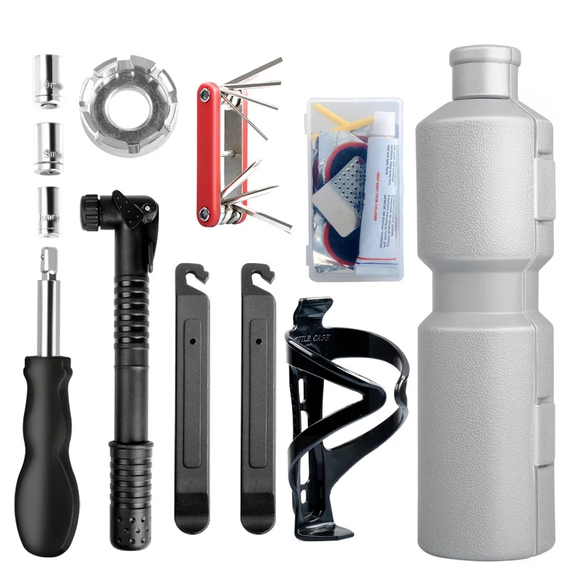 

Bike Tool Storage Bottle Multi Tool For Bicycle With Pump/Puncture Repair Kit Cycling Storage Multitool Capsule Box, As details