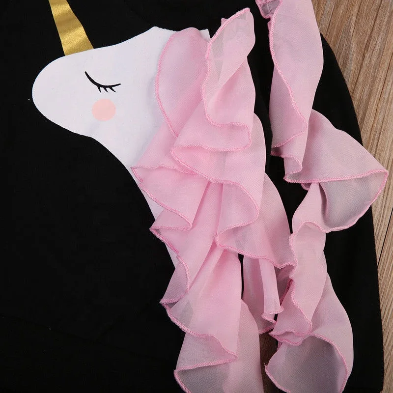 

Unicorn Print Crew Top Neck Long Sleeve Sweatshirt, Red