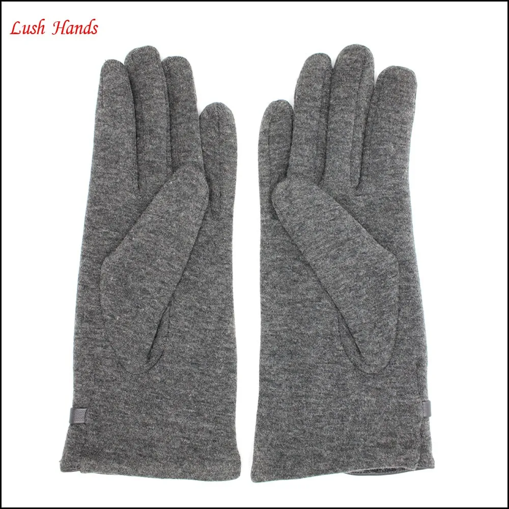 women's simple style gray micro velvet gloves for wholesale