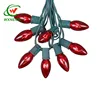 25 Foot 25 Base C9 E17 Light String Set with 25pcs Red Incandescent Bulbs