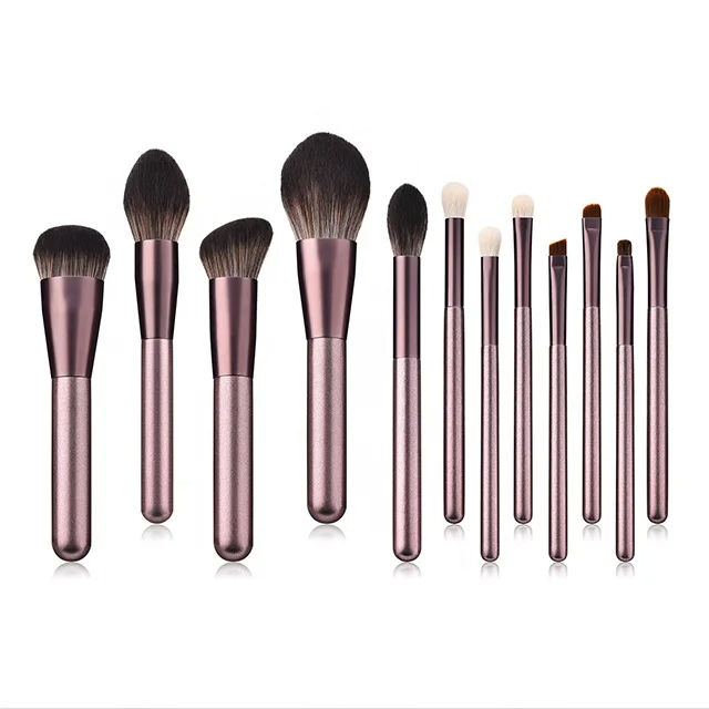 

Factory Supply 12 Piece Small Grape Eyeshadow Blending Brush Makeup Tools Sets Makeup Brush Set Custom