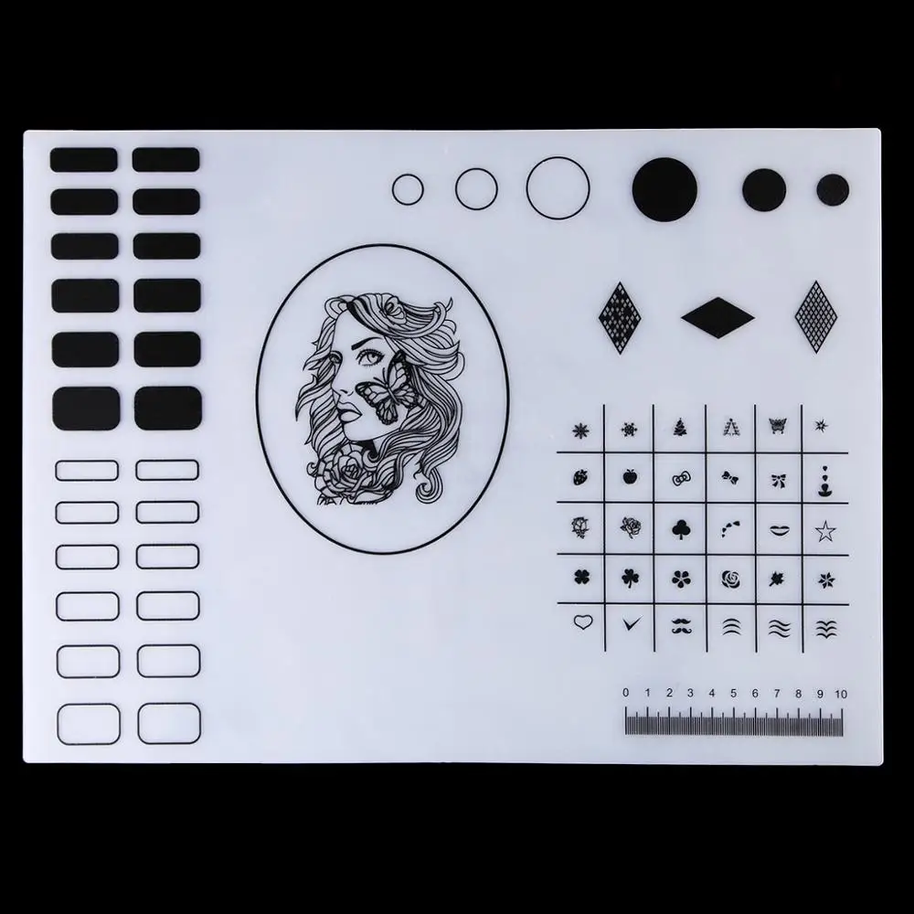 
Yiwu Silicone Workspace Stamping Plate Washable Manicure Print Tool DIY Nail Art Silicone Mat 