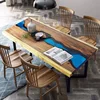 sample acceptable beautiful solid walnut wood river dining table now on promotion clear epoxy resin table top