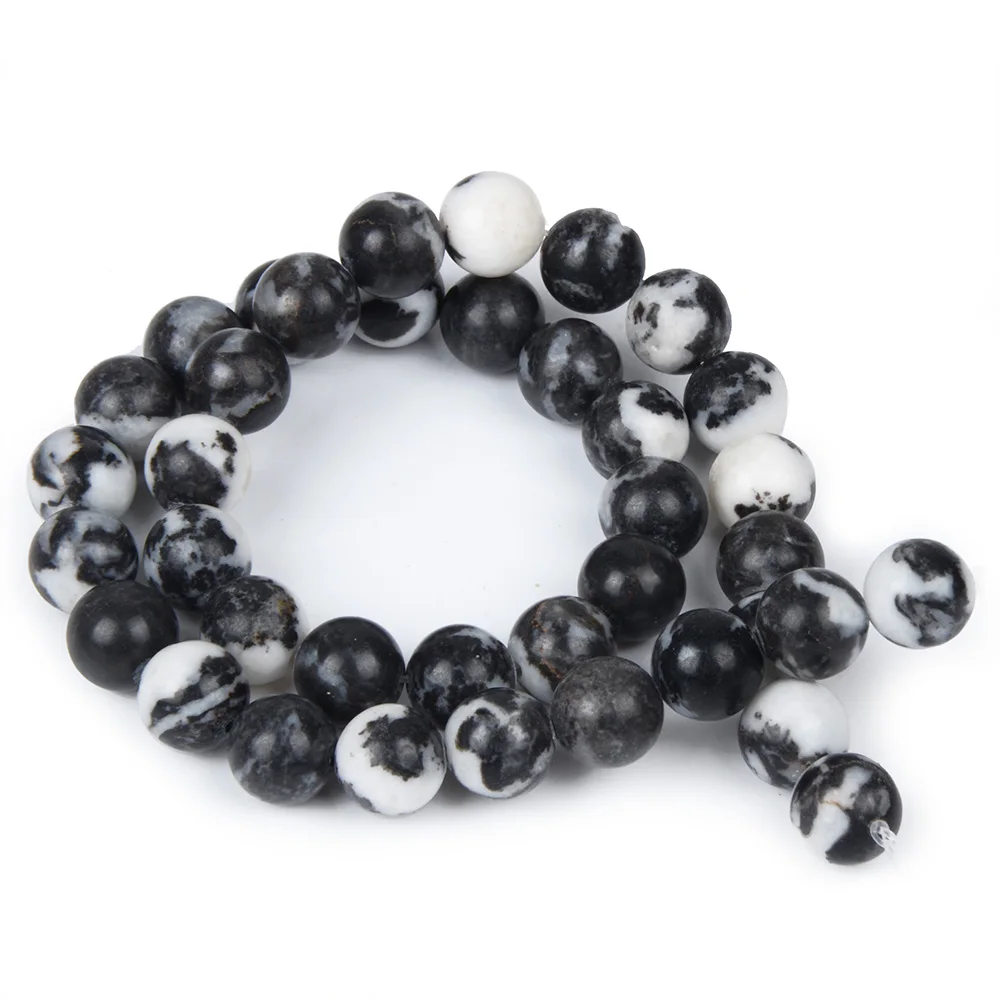 

Natural Stone Black and White zebra Beads