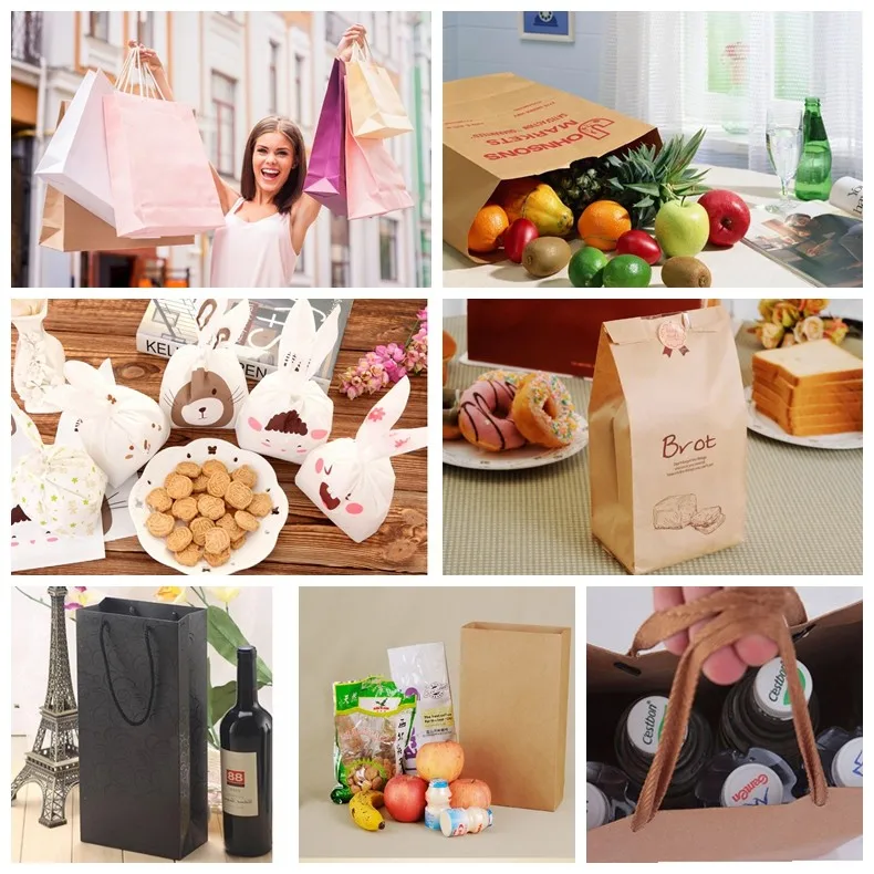 mini cute kraft white paper tote bags