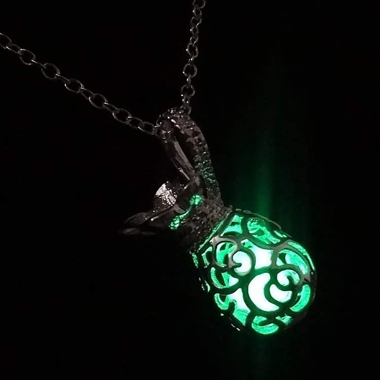 1pcs Magic Luminous Glow In The Dark Pendant Necklace Crystal Fashion Jewelry 