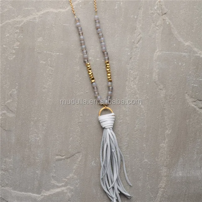 N15042802 Long Tassel Necklaceboho Gemstone Beaded Long Tassel Necklace Buy Tassel Necklace 7640