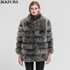 Online Shopping Manufacturer Price Jacket Real Fox Fur Coat Seven Sections Overcoat