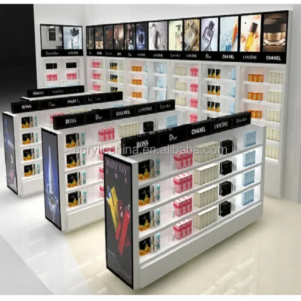 perfume display shelf