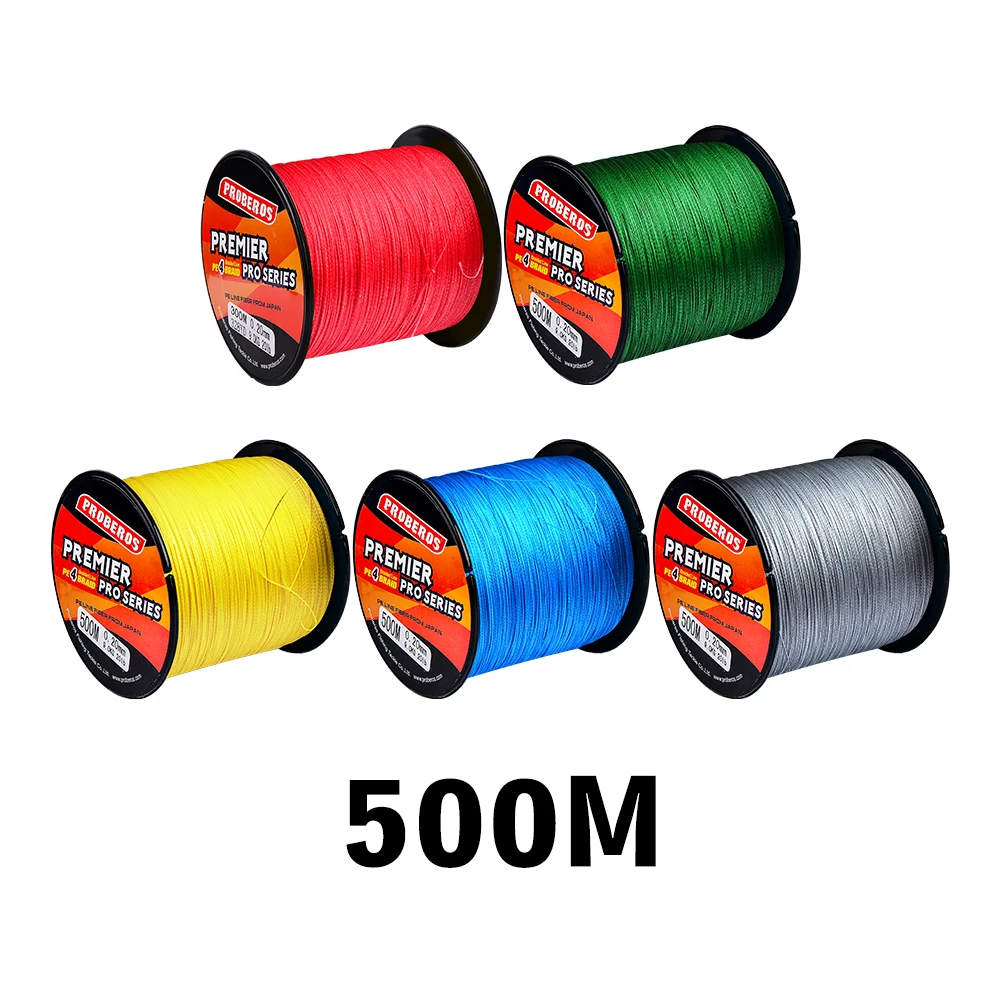 Proberos 4 Strands 500M PE Braided Line Strong Multiflament 100LB Fishing Line