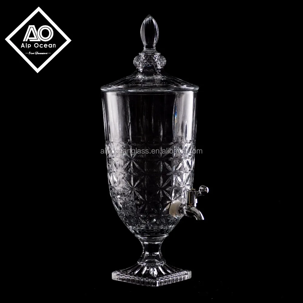 5l Extra Large Glass Water Dispenser With Tap,Glass Dispenser For Hotel