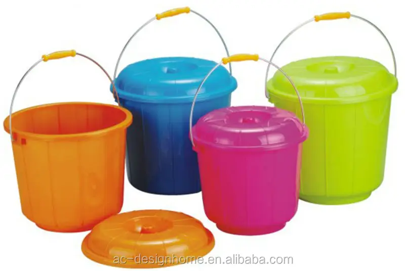 green plastic bucket