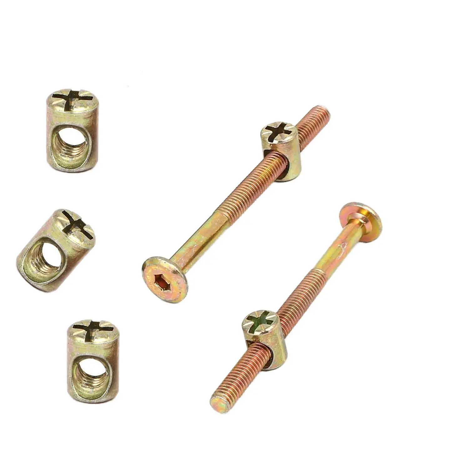 M6 x 100MM 5 KITS OF 4 SCREWS 4 NUTS /& ALLEN KEY FOR BEDS COTS FURNITURE ETC