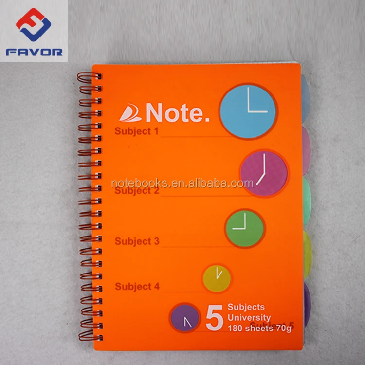 Cheap Custom Printed Cover Wide College Ruled Plastic Cover Spiral