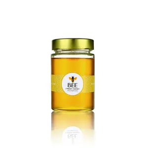 Image of 12oz 10oz 6oz 4oz 3oz airtight clear round glass honey jam jar for food home canning
