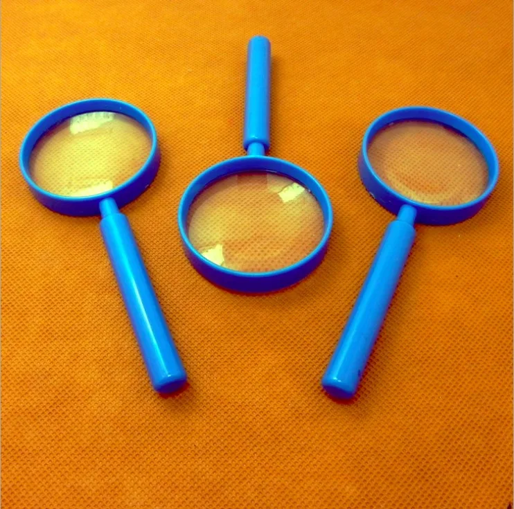 低价格 50毫米手持彩色塑料放大镜为孩子们的礼物