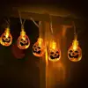 Halloween String Lights, Lantern Pumpkin Lights with Remote Control, 8 Modes Battery Operated Outdoor Halloween Lights