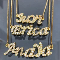 

wholesale 18k gold custom women letter name design pendant Necklaces