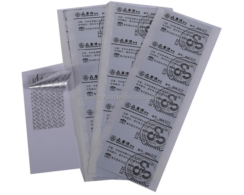 

Free Sample coated paper Gloss paper PE PP BOPP PVC PET VOID Sticker, Cmyk/customzied