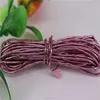 Twisted bling bling trim clothes metallic round string purple handle tag strap string