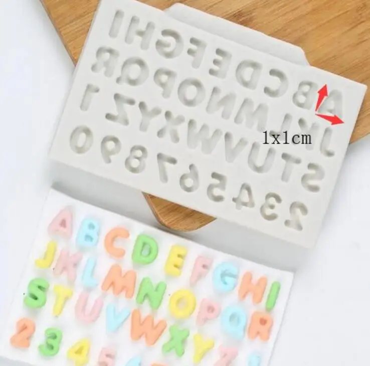 

Cake Tools small alphabet letter cute baby silicone mold Decorating Cupcake topper chocolate Gumpaste fondant cake tool mould