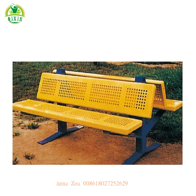 China Guangzhou Yellow Patio Furniture Metal Bench Double Side