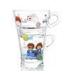 300ml/350ml stackable funny Lovers milk mug handle coffee mugs glass logo