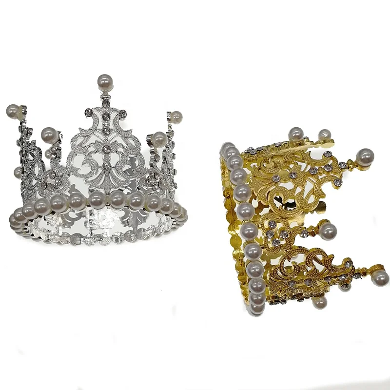 

Fashion Rhinestone Pearl Crown for wedding Hair Crown, As picture