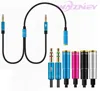 1 to 2 Universal 35cm 3.5mm Stereo Audio 2 Male to Female Headset Mic Y Splitter Cable Adapter Connector For Laptop PC