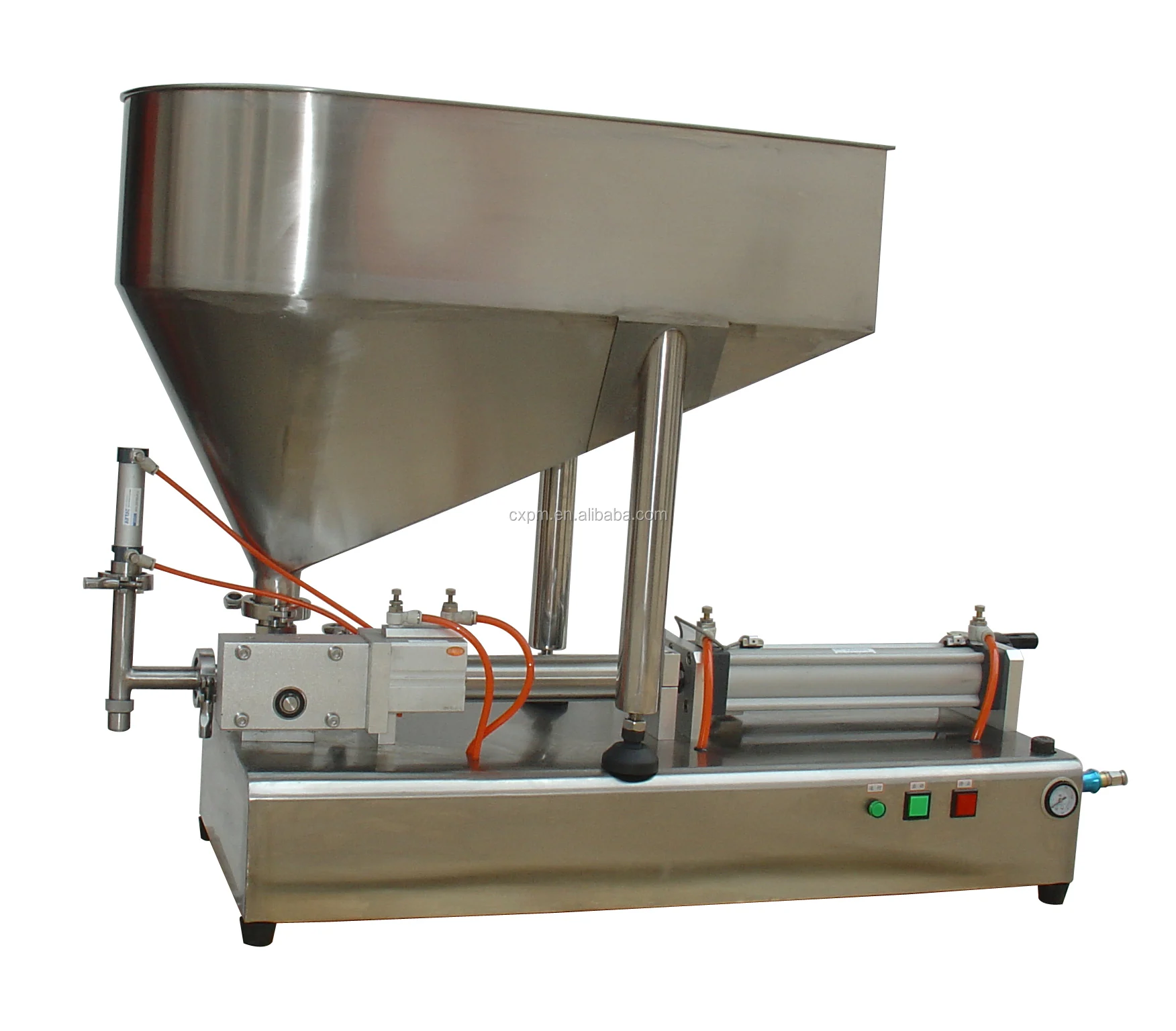 Semiautomatic Thick Sauce /paste Filling Machine With Mixer And Heater