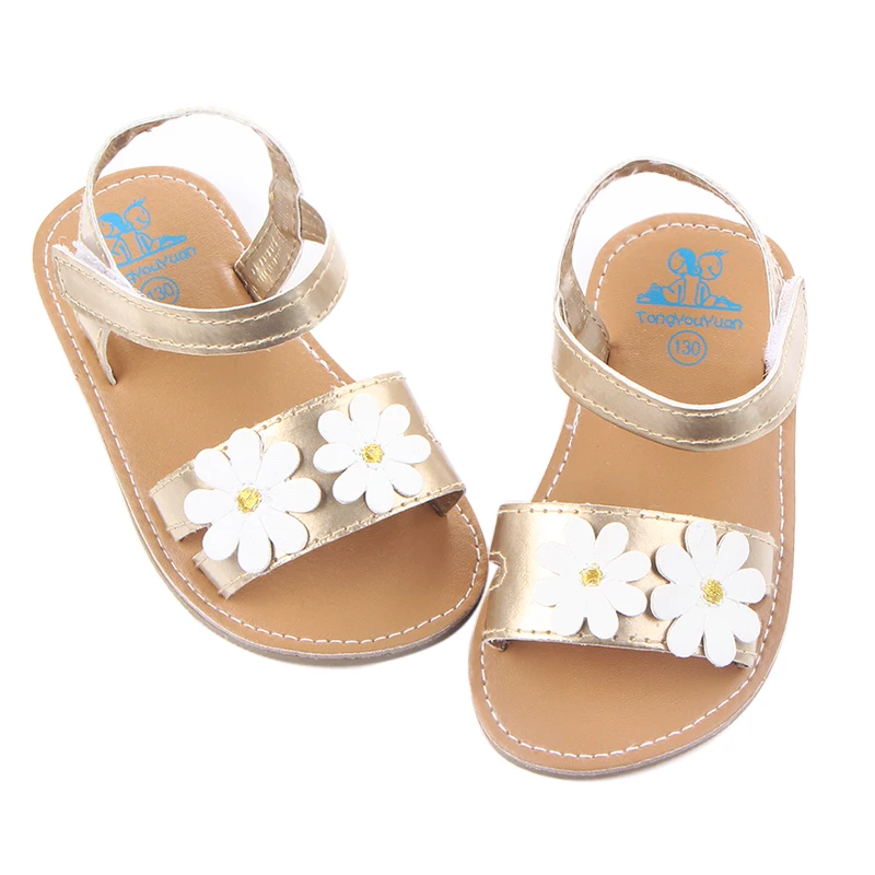 

Wholesale flower infant sandals baby princess leather summer shoes, Gold/pink