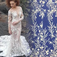 

2019 high quality popular polyester embroidery lace for wedding dress