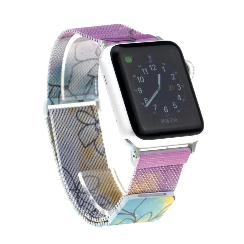 

IVANHOE For Apple Watch Band Mesh Milanese Loop Stainless Steel For iWatch Series 4 (40mm 44mm) Series 3 2 1 (38mm 42mm), Multi-color optional or customized