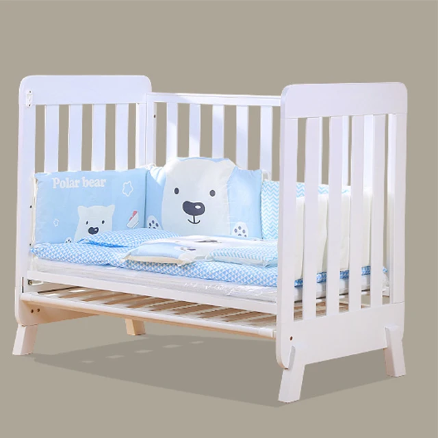 Customized Available New Type White Baby Wooden Crib Mobile Solid