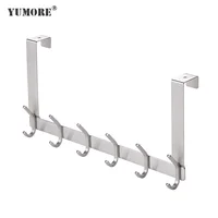 

Customized forged satin chrome metal over the door hooks decorative towel coat hook rack