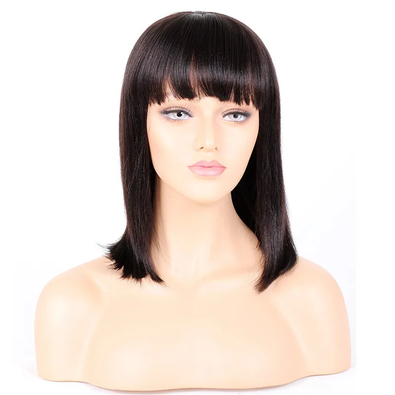 

wholesale can wear high ponytail brazilian virgin remy human hair 6 inch deep parting 360 lace frontal wigs with hair bang