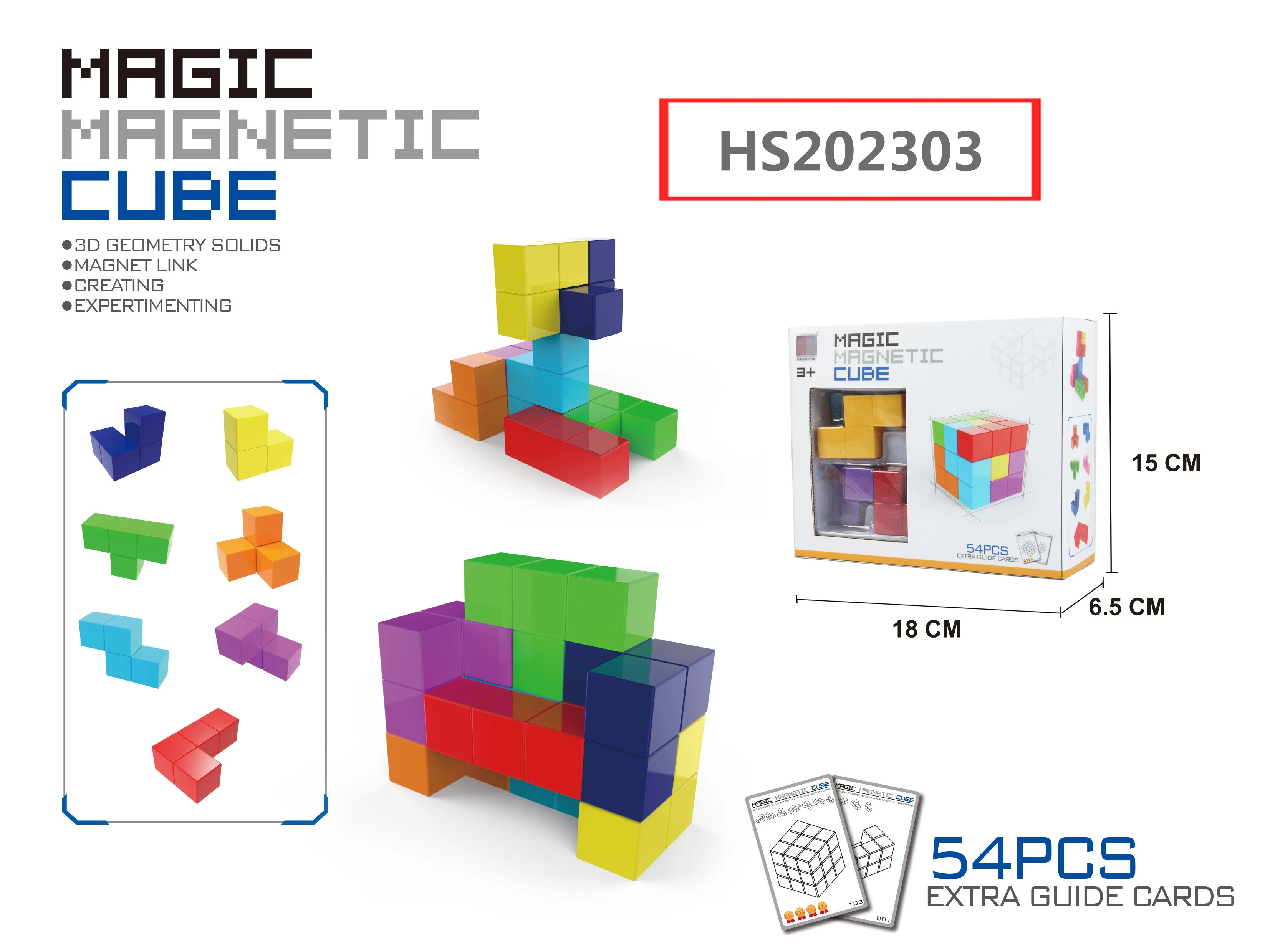 HS202303, Huwsin Toys, Magnetic magic cube,magnetic building block, Educational toy