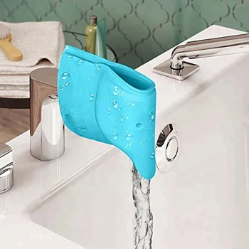 Bpa Free Bathroom Accessories Soft Silicone Safety Blue Elephant