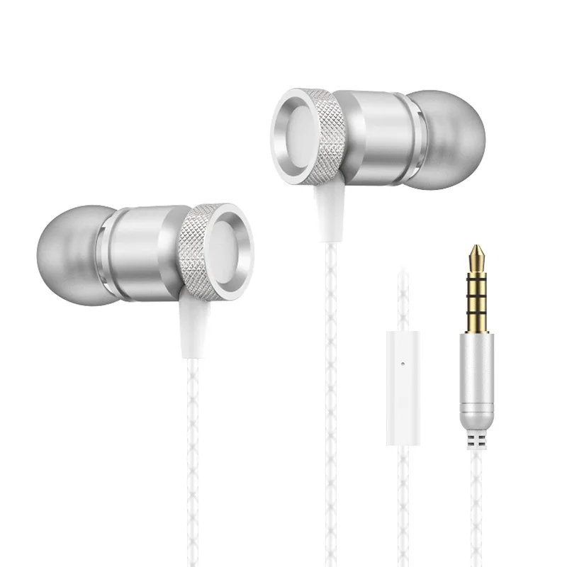 

3.5 mm High Quality Metal Wholesale Earphone with Mic Stereo Wired Headphone, Gold/black/silver