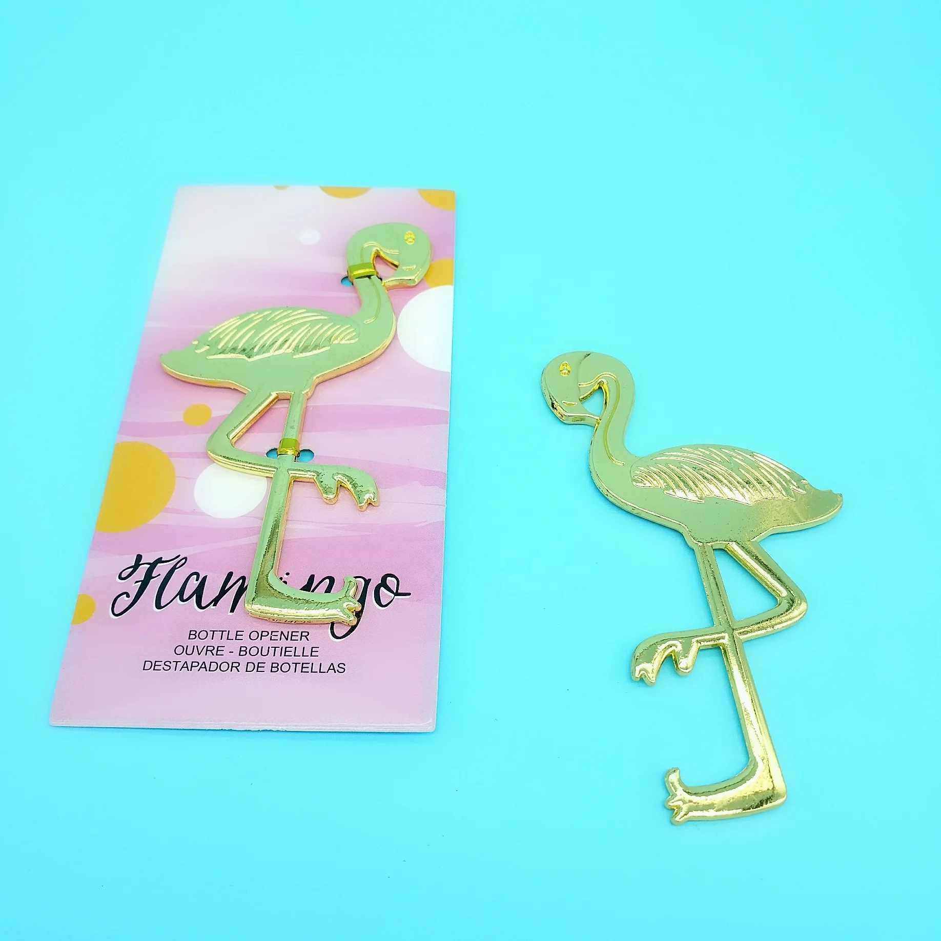 

Fancy and Feathered Flamingo Bottle Opener, Gold