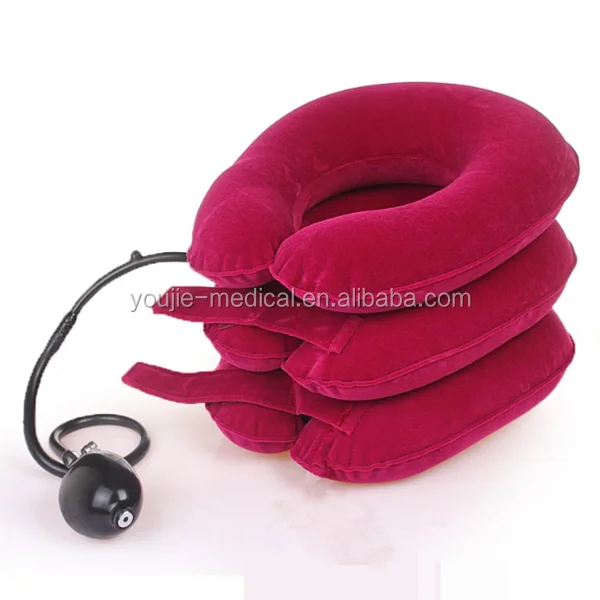 Three Lays Blow Up Neck Pillow For Plane Travel Cervical Collar